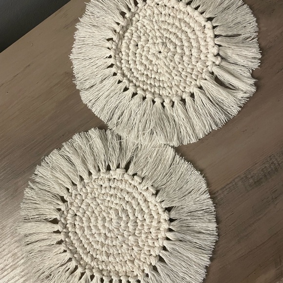 Macrame Fringe Coasters - Picture 4 of 4